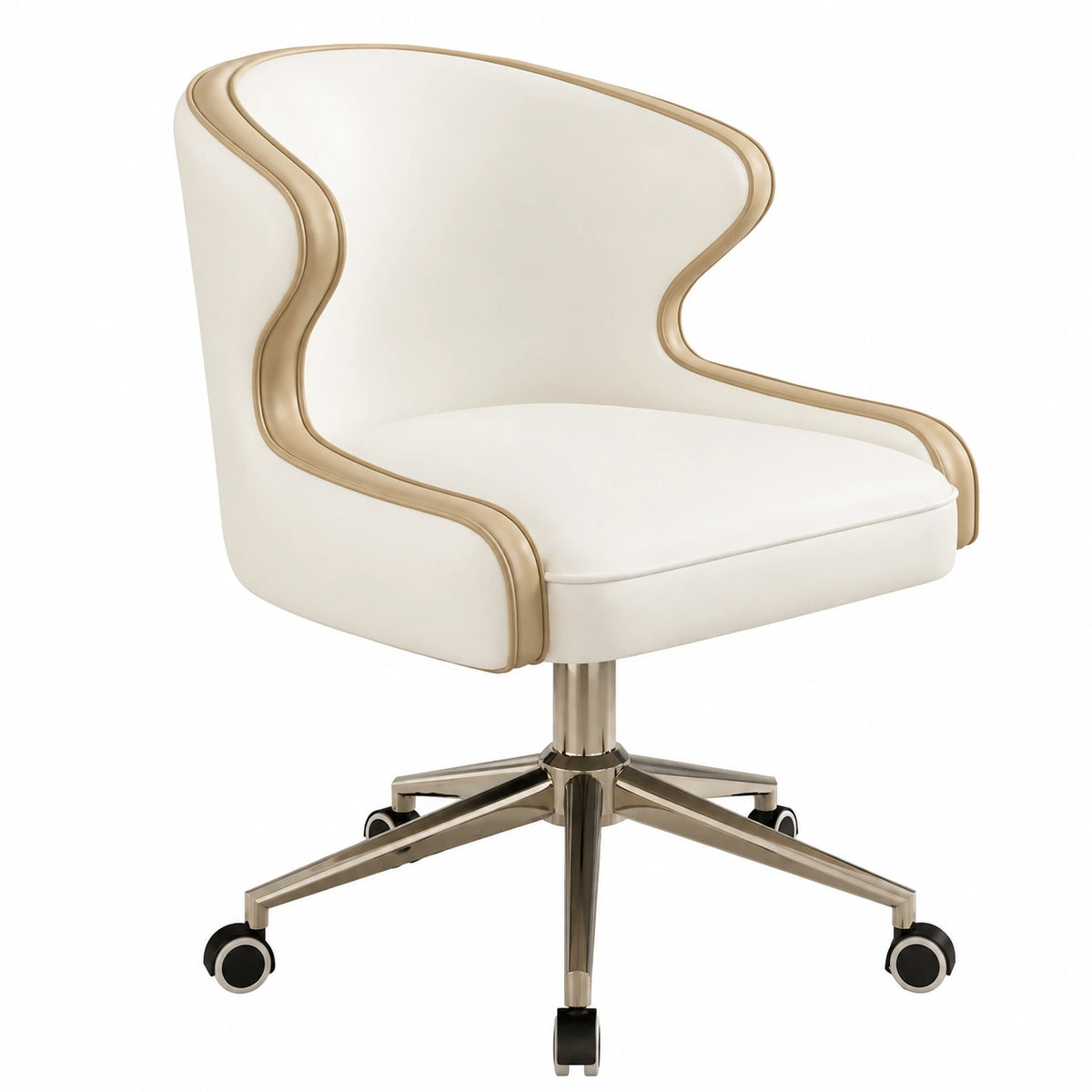 Sedia da Ufficio Ergonomica Sedia da Scrivania in Pelle PU, Imbottita Moderna Sedia Ergonomica Supporto Lombare, Sedie per Ufficio, Studio, Vanità