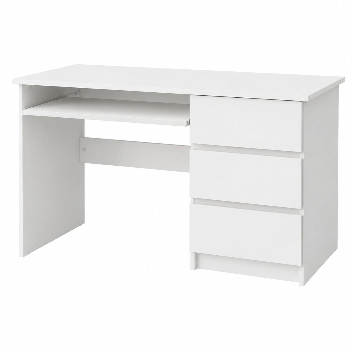 Scrivania in Legno Melaminico, 3 Cassetti e Vano Porta Tastiera, Compatto e Spazioso, Facile da Montare, Ideale per Casa e Ufficio