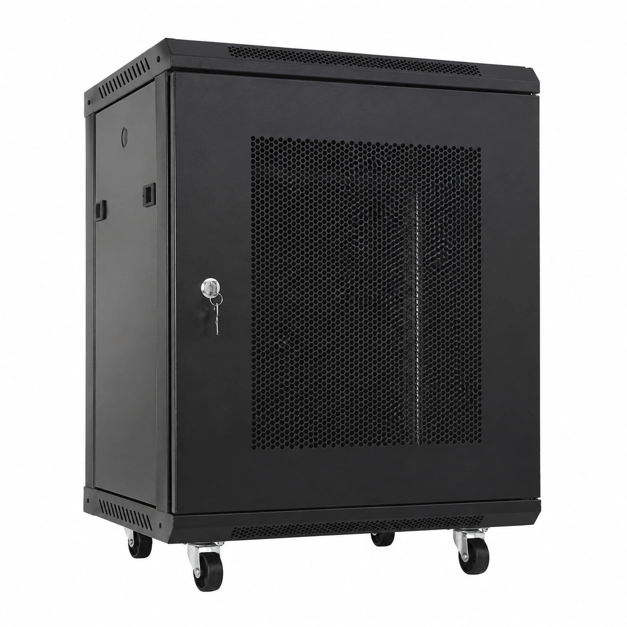 Armadio Di Rete 19 Pollici 12U Con Ruote Rimovibili, Portata 60kg, Armadio Server Con Serratura, Porta In Vetro E Prese D'aria, Per Apparecchi IT