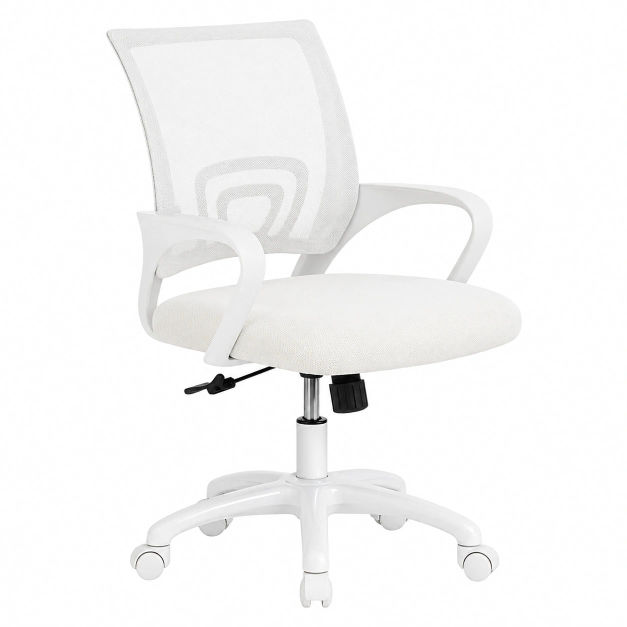 Sedia da ufficio ergonomica girevole, Happy (Bianco)