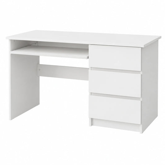 Scrivania in Legno Melaminico, 3 Cassetti e Vano Porta Tastiera, Compatto e Spazioso, Facile da Montare, Ideale per Casa e Ufficio