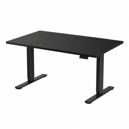 Scrivania Regolabile in Altezza 160 × 80 cm con Porta USB, Nero, Standing scrivania con 6 Tasti Memoria Altezza, 2 Ganci e Cassetto Cavi, Ergonomica