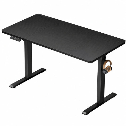 Scrivania Regolabile in Altezza, 120 × 60 cm, Scrivania Motorizzata, con Prese, Porte USB