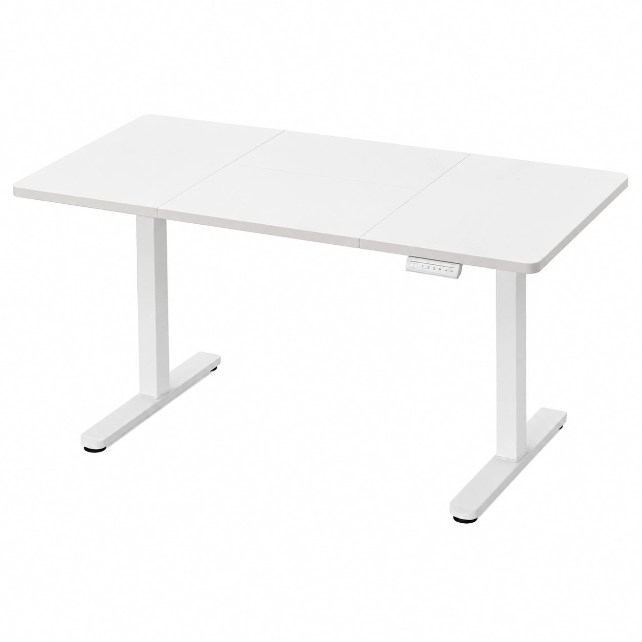 Scrivania Regolabile in Altezza da Ufficio, 140 × 70cm, Bianco, Regolazione 72-118cm, 4 Memorie
