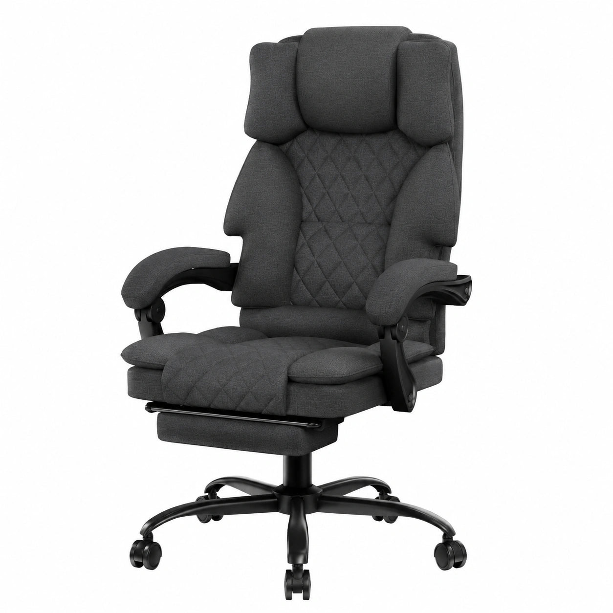 Sedia da Ufficio Ergonomica con Poggiapiedi in Tessuto, Poltrona Ufficio Sedia Scrivania ad Altezza Regolabile con Ruote Piroettanti, Sedia Ufficio