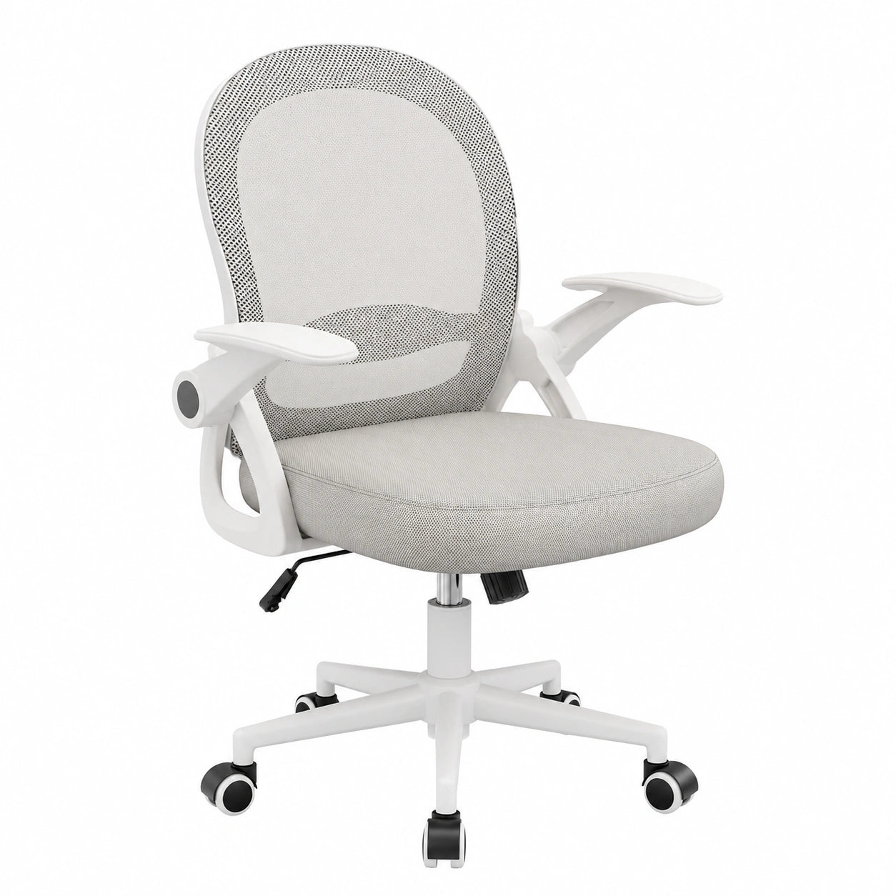 Sedia Ufficio, Sedia Scrivania con Supporto Lombare, Poltrona Ufficio in Rete Traspirante, Sedie Ergonomica Braccioli e Altezza Regolabili, Grigio