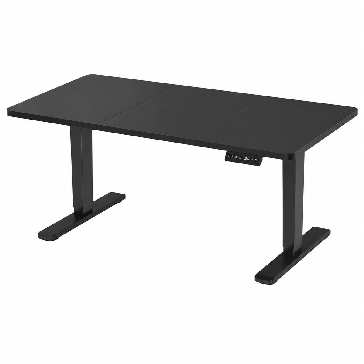 Scrivania Regolabile in Altezza 140 × 70 cm con Porta USB, Nero, Standing scrivania con 6 Tasti Memoria Altezza, 2 Ganci e Cassetto Cavi, Ergonomica