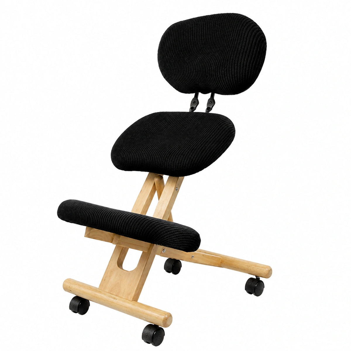Sedia ergonomica con schienale, varie colorazioni (Naturale, Nera)