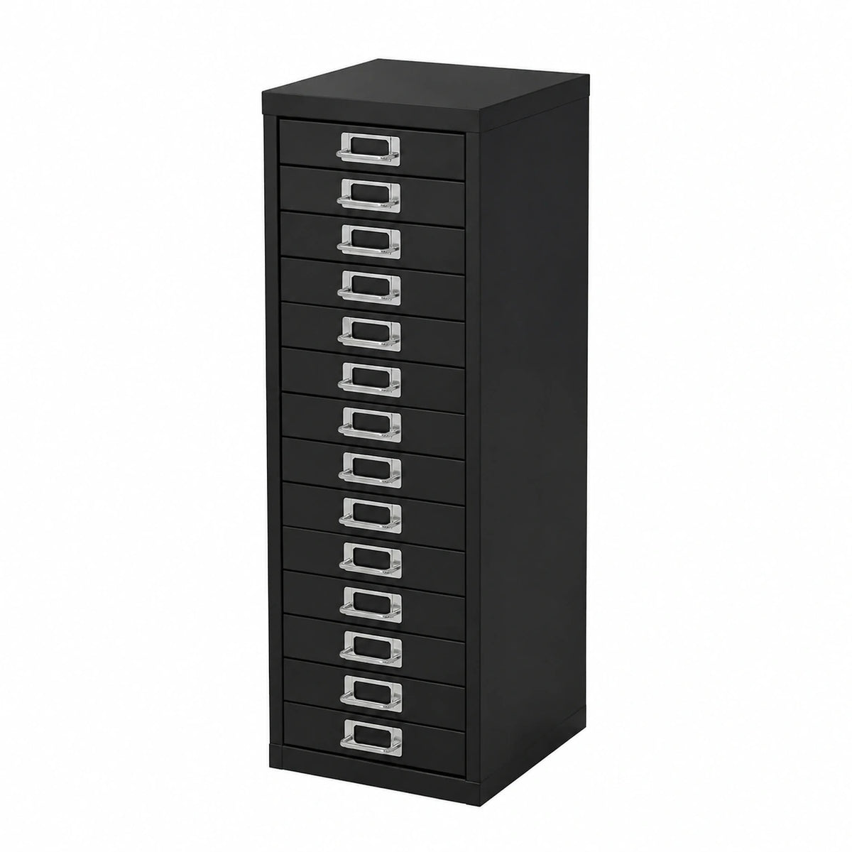 Armadio per Archiviazione con 15 Cassetti 28 × 38 × 87 cm Nero Cassettiera in Metallo per DIN A4 Schedario per Ufficio con Portaetichette Armadietto