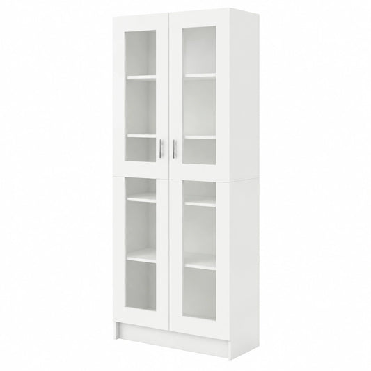 Vetrina Soggiorno Armadio Ufficio Mobile Bianco 825 × 305 × 1855 cm Legno Multistrato